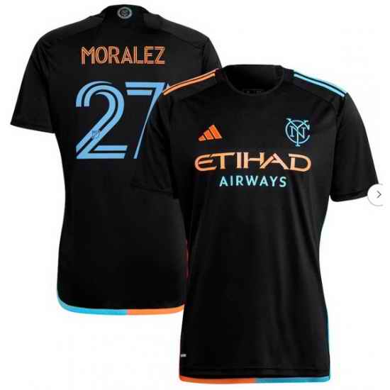 Men's New York City FC Maximiliano Moralez adidas Black 2024 24 7 Kit Replica Player Jersey